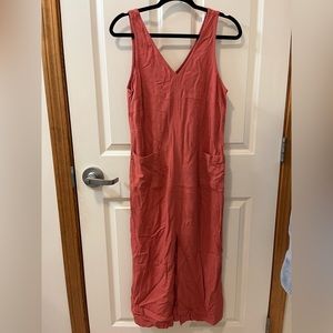 Old navy XS coral midi dress with front slit